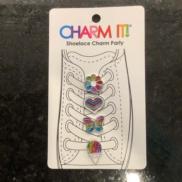 Girls' Shoelace Rainbow Charm Party Set of 4 - Picture 4 of 5
